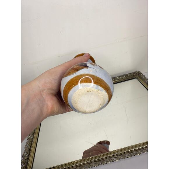 Vintage Tonala Bud Vase Mexico Folk Art Pottery Flowers White Brown - Picture 7 of 10